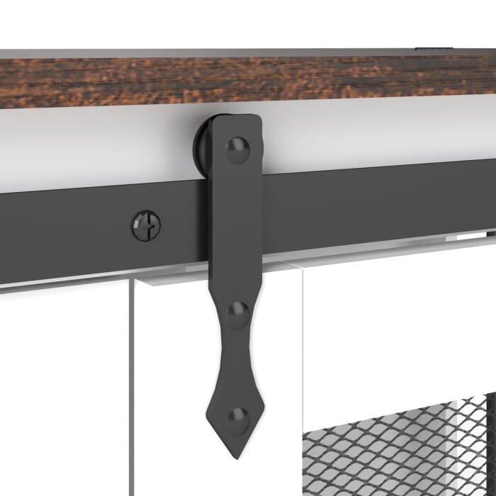 63'' Large Dog Crate Furniture for Double Dog, Wooden Dog Kennel with 2 Drawers,Divider and Sliding Door, Water Resistant Indoor Pets Furniture Style Double Dog Crates