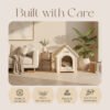 FSC Solid Cedar Pet House – Cream Yellow Cabin Style Indoor Shelter for Small Dogs & Cats