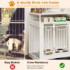 43.3 inch Dog Crate Furniture for Large Dogs,Wooden Dog Crate with Divider,Double Door Dog Kennel with Three Drawers Storages,Heavy Duty Dogs Decorative Pet House for Large Medium Dogs ,White