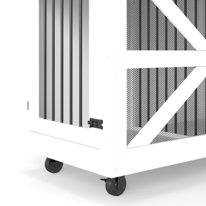 63'' Large Dog Crate Furniture for Double Dog, Wooden Dog Kennel with 2 Drawers,Divider and Sliding Door, Water Resistant Indoor Pets Furniture Style Double Dog Crates