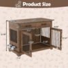 44.48-inch large wooden dog cage furniture, equipped with 2 storage drawers and a rotating bowl, decorative pet cage dog house