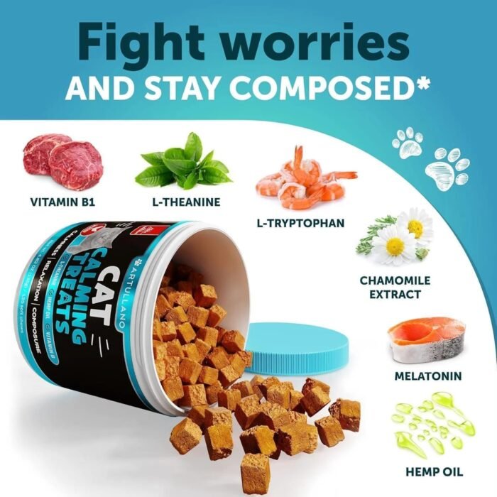 8b742976-b222-49d7-9dea-147cd4c87000.jpg Hemp Cat Calming Treats For Stress & Anxiety Relief Cat Kittens Melatonin