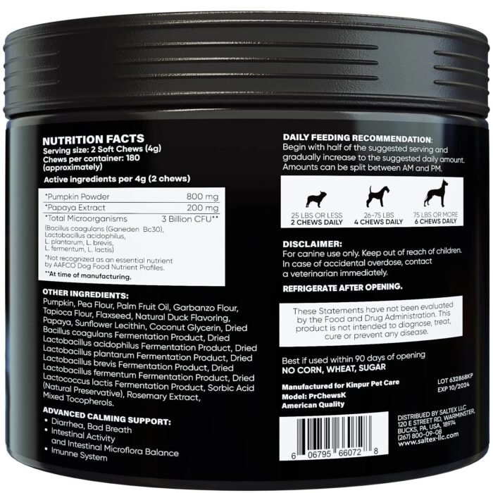 Dog probiotics support intestinal health, enhance immunity, and contain digestive enzymes. Duck-flavored chewable tablets